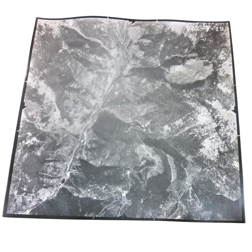Vintage 1956 Aerial Survey Photograph 9x9 Mountain Topography 661-L-220 B&W